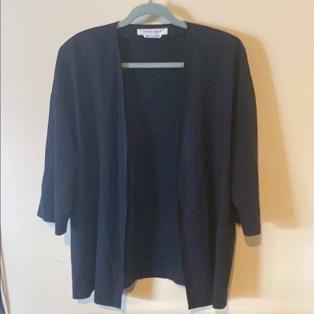 Marina Rinaldi Black Open-Front Cardigan Sweater